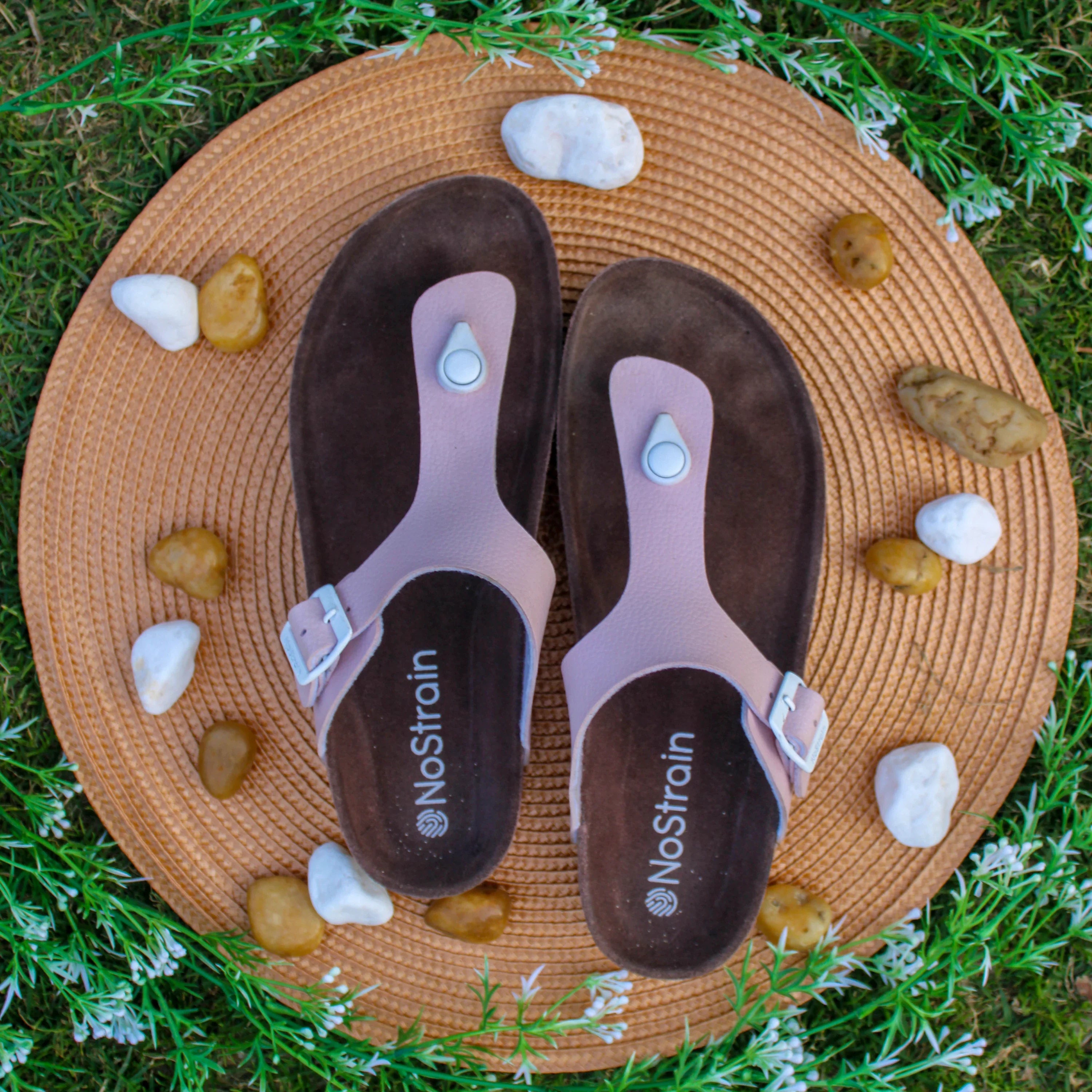 Rose Cork Thong Sandals