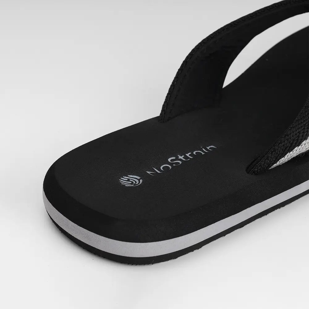 Easy-to-wear NoStrain slippers for men seeking home-to-street comfort.