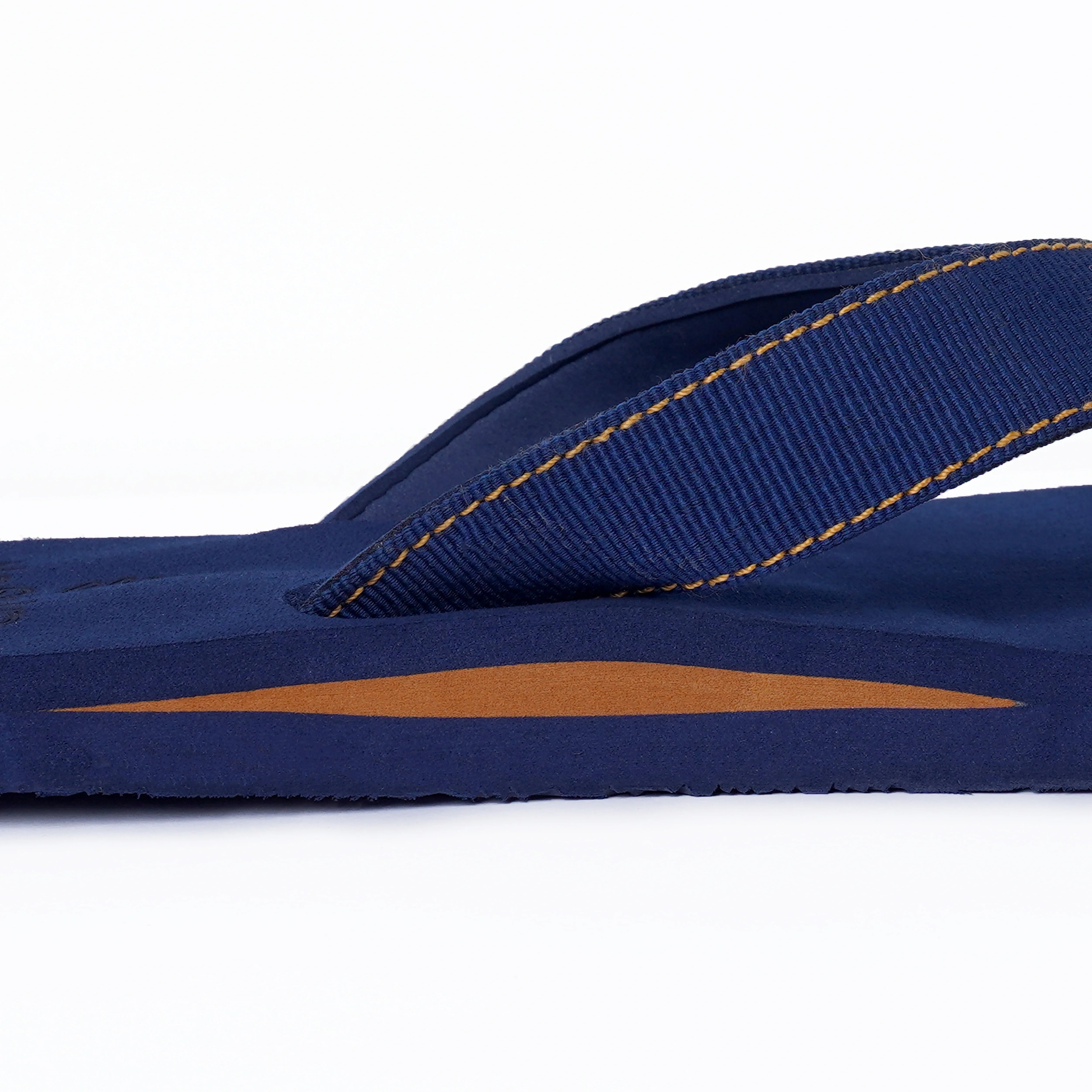 nostrain slippers with stitched straps