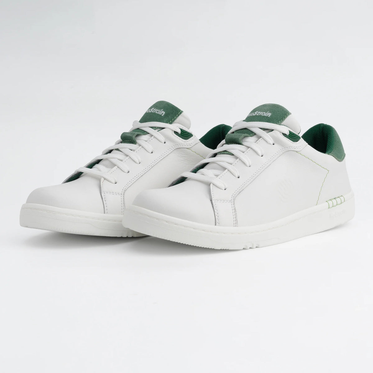 NoStrain ALBA Men Sneakers | Leather Tennis-Style Shoes for Men | Casual Lace-Up Sneakers | Sage Green & White