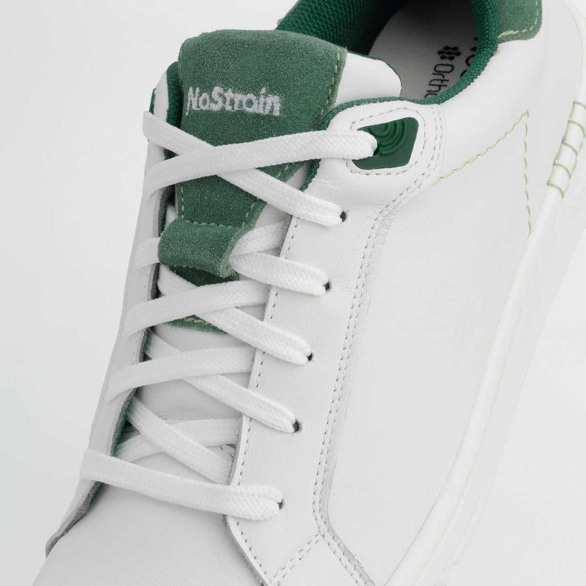 NoStrain ALBA Men Sneakers | Leather Tennis-Style Shoes for Men | Casual Lace-Up Sneakers | Sage Green & White