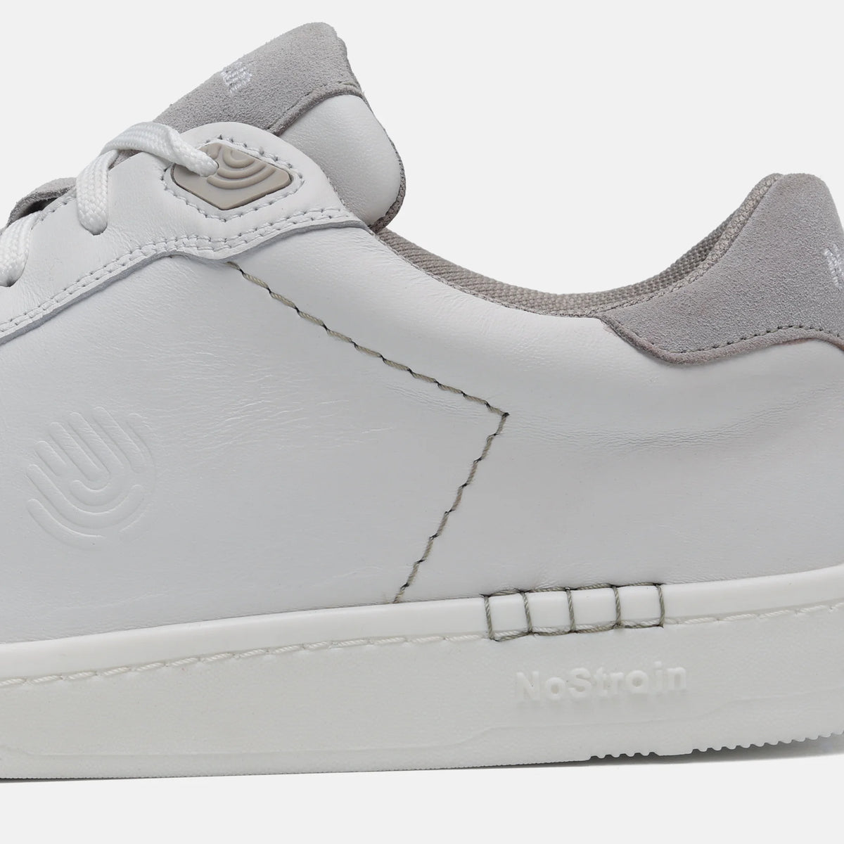 NoStrain ALBA Men Sneakers | Leather Tennis-Style Shoes for Men | Casual Lace-Up Sneakers | Frost Grey & White