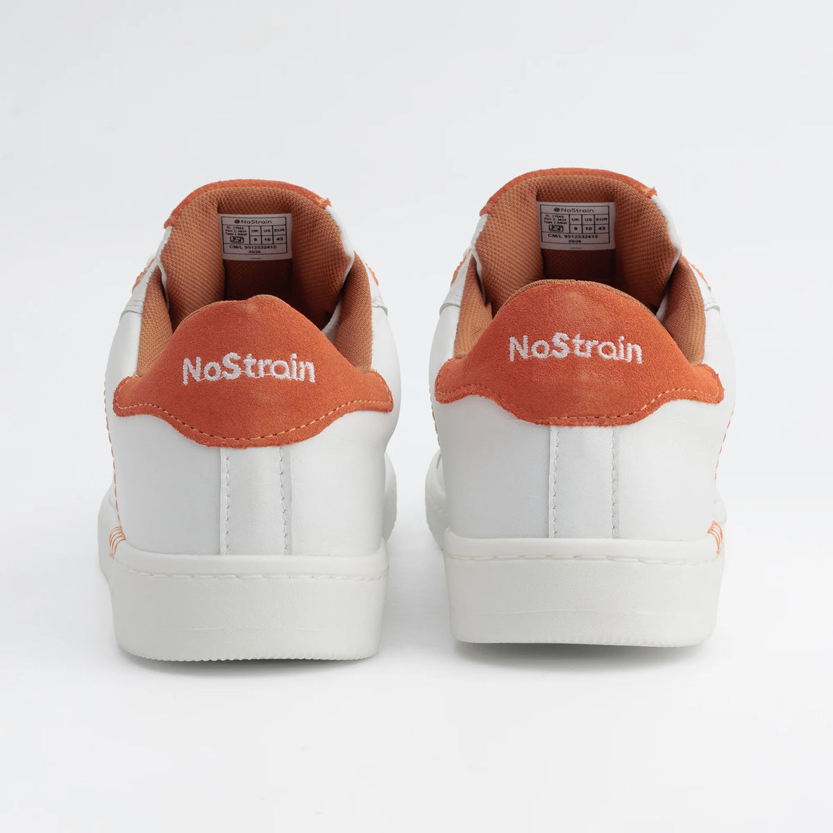 NoStrain ALBA Men Sneakers | Leather Tennis-Style Shoes for Men | Casual Lace-Up Sneakers | Blaze Orange & White