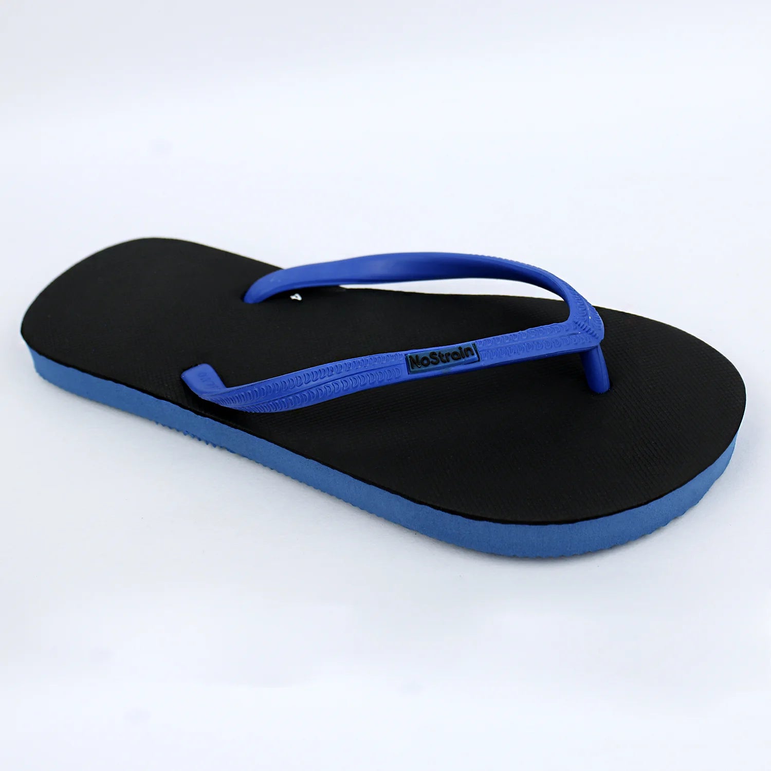 Black & Royal Blue Natural Rubber Flip-Flops Slippers (Women)