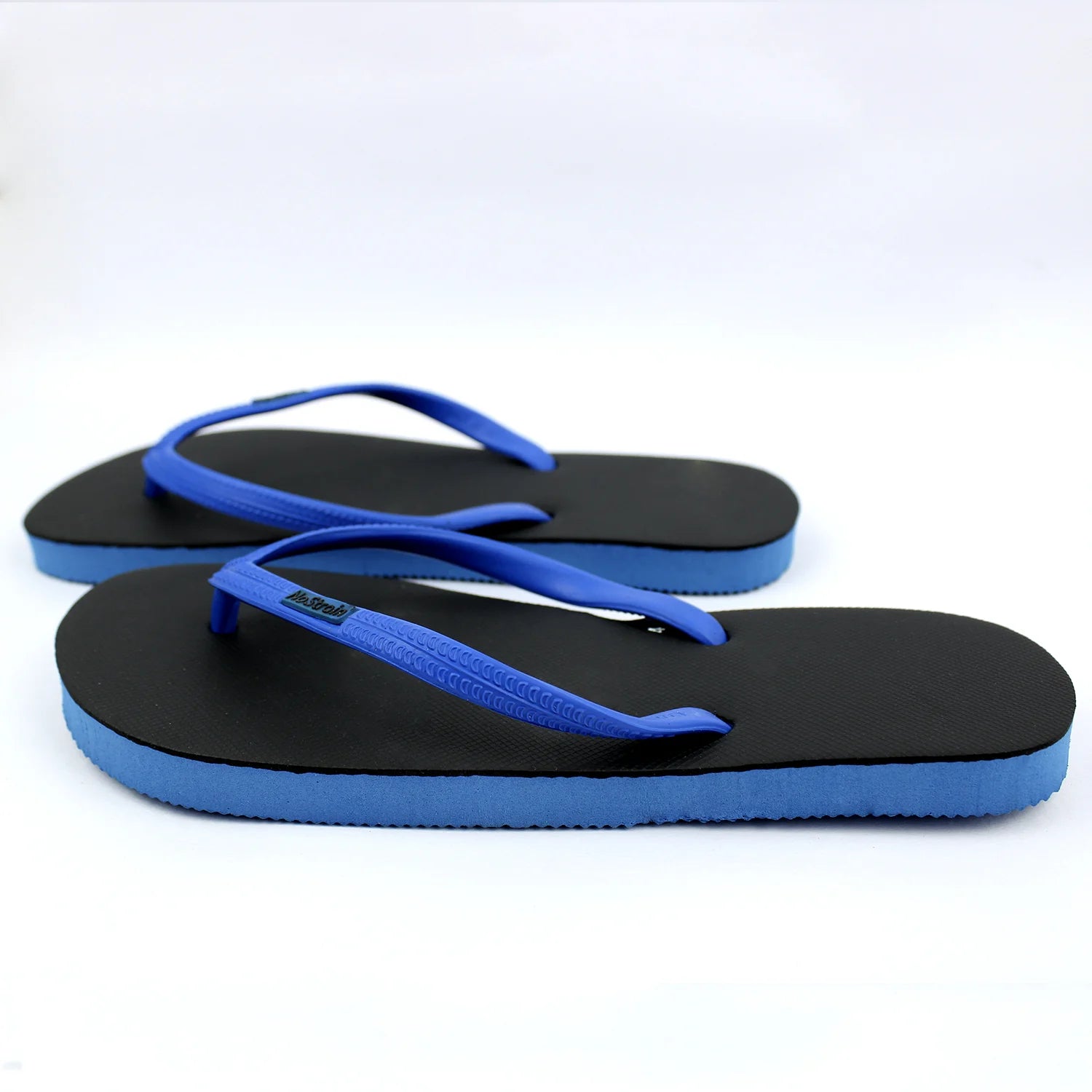 Black Royal Blue Natural Rubber Flip Flops Slippers Women