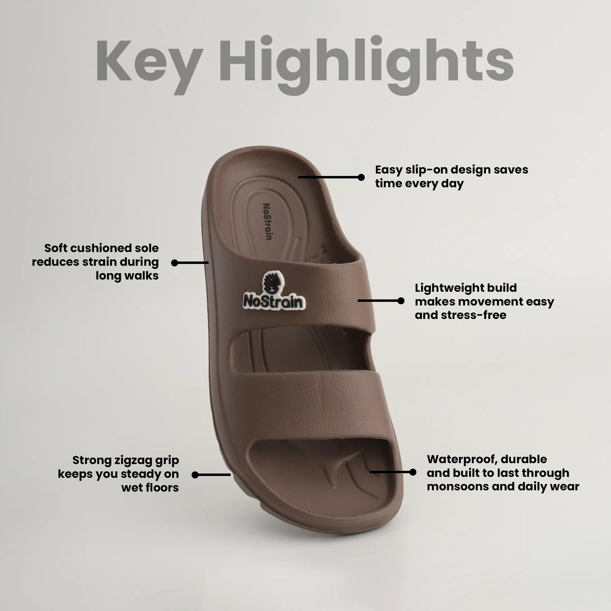 Men parallel waterproof sandals infographic 