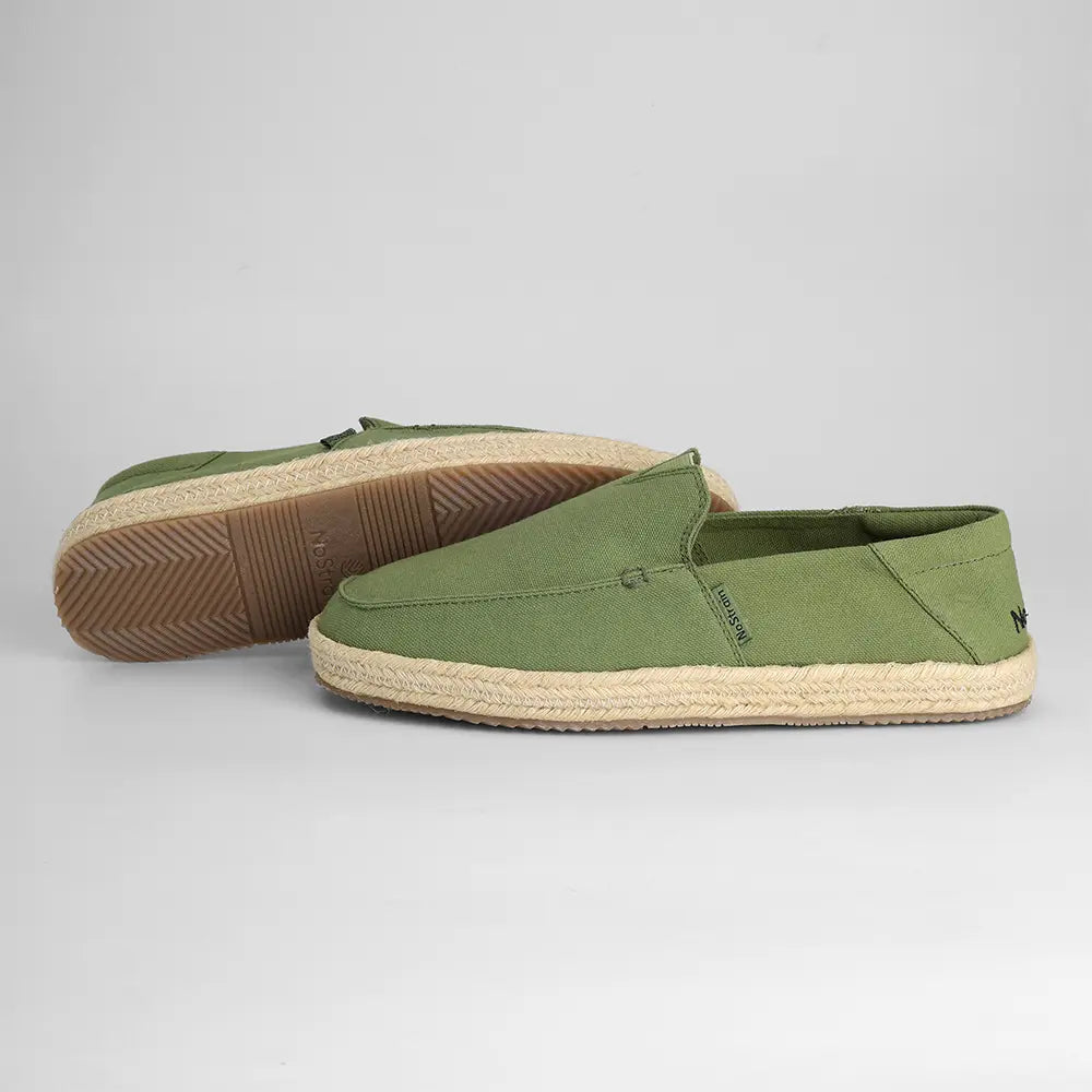 Men’s olive green breathable cotton canvas espadrilles