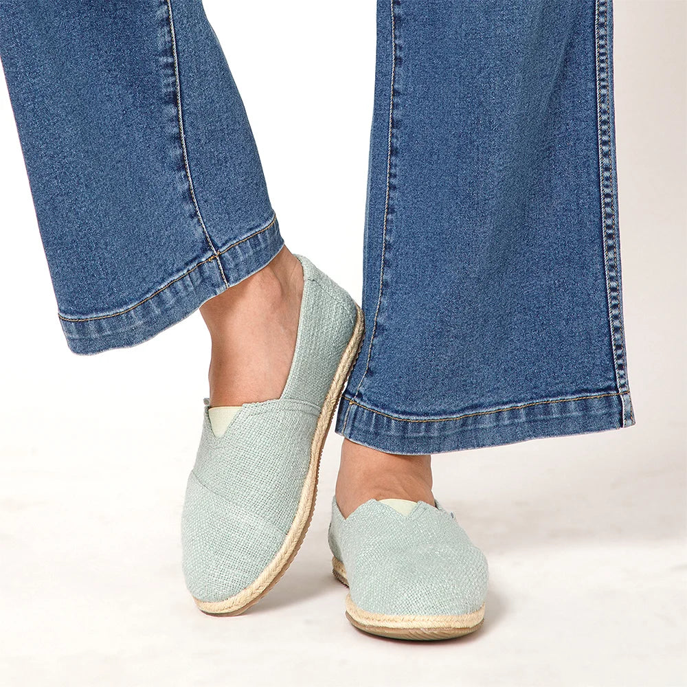 Women’s breathable cotton espadrille shoes with comfortable footbed