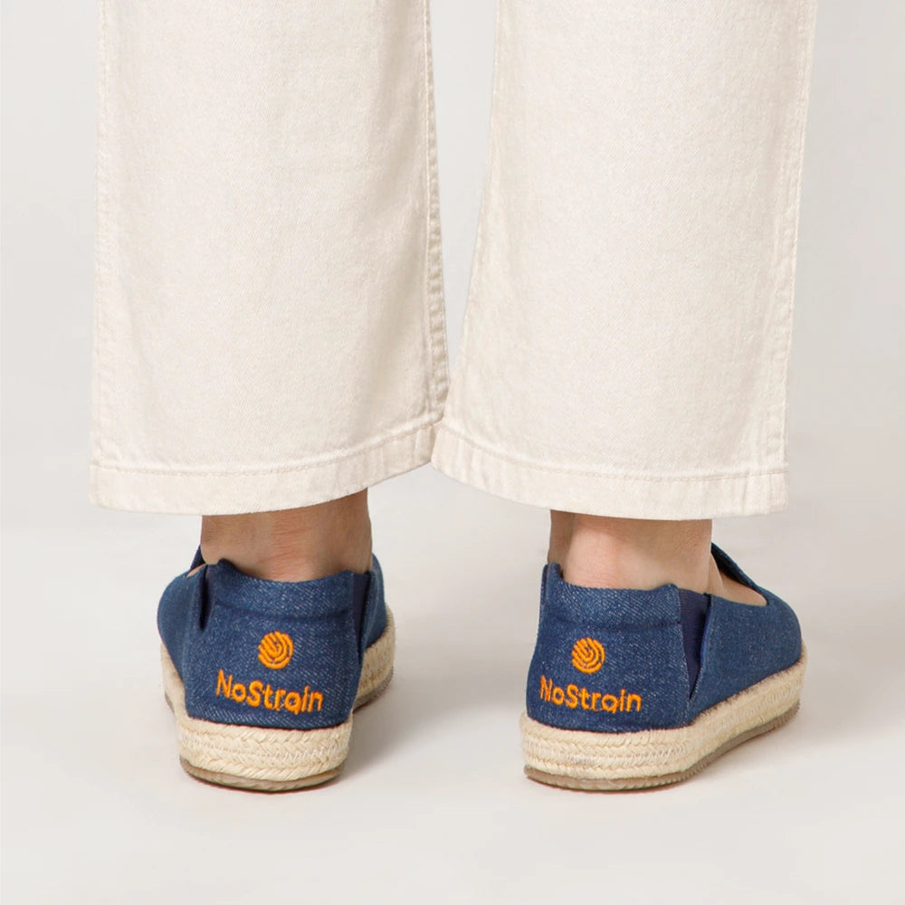 Women’s denim espadrilles slip-on shoes with cushioned insole