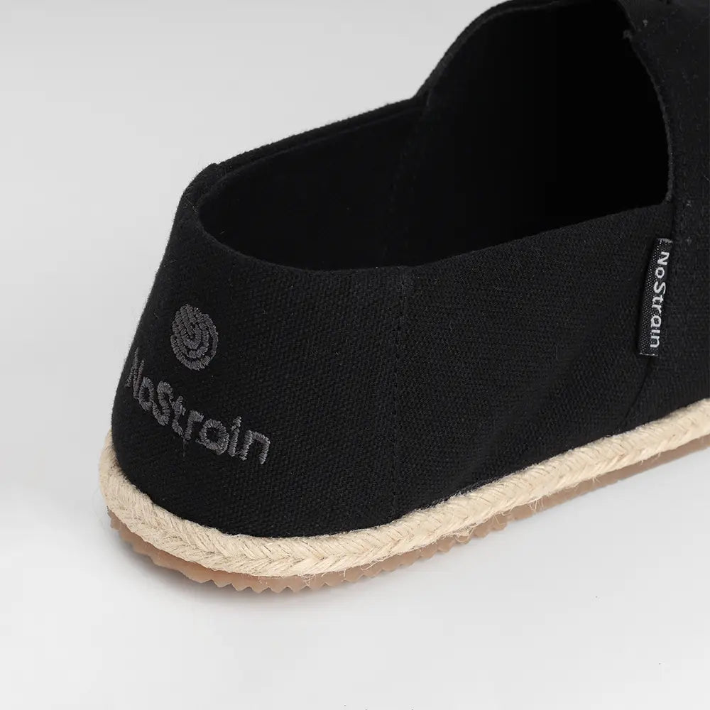 Black Canvas Espadrilles Slip On Shoes for men - ES-04