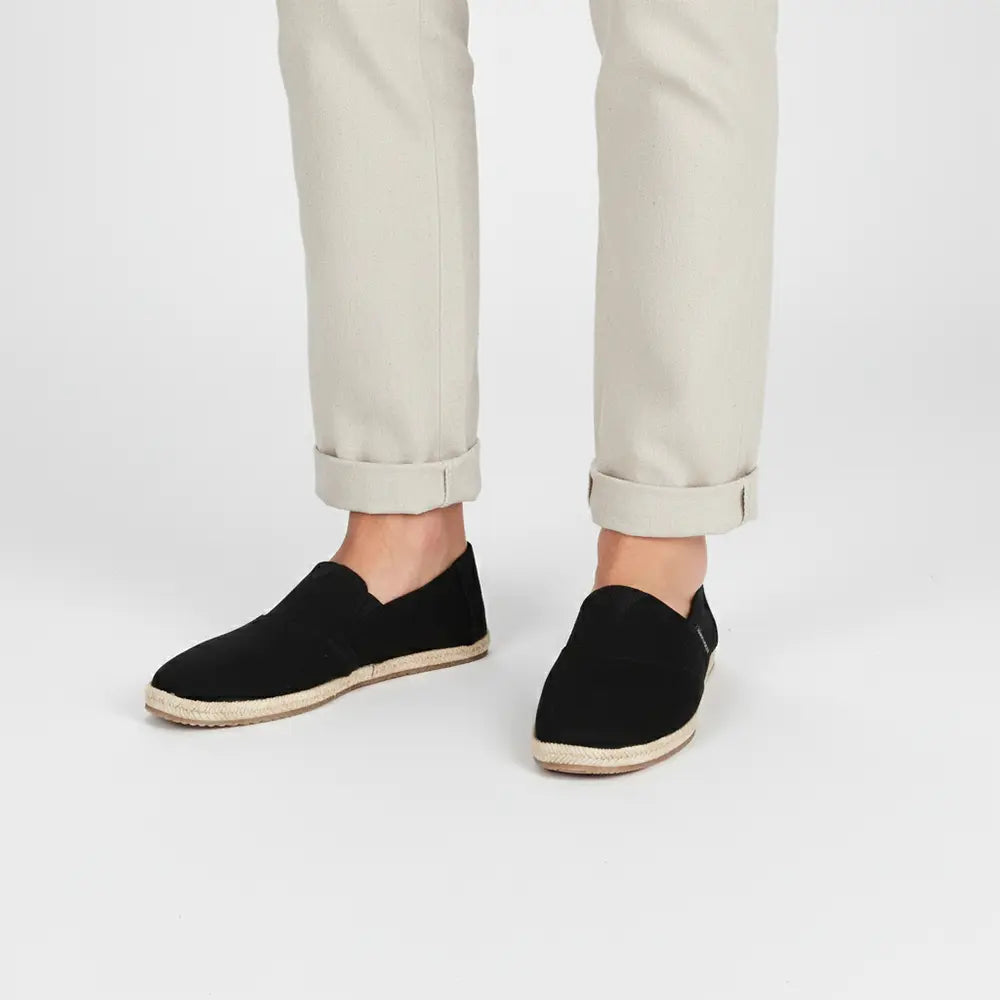 Black Canvas Espadrilles Slip On Shoes for men - ES-04