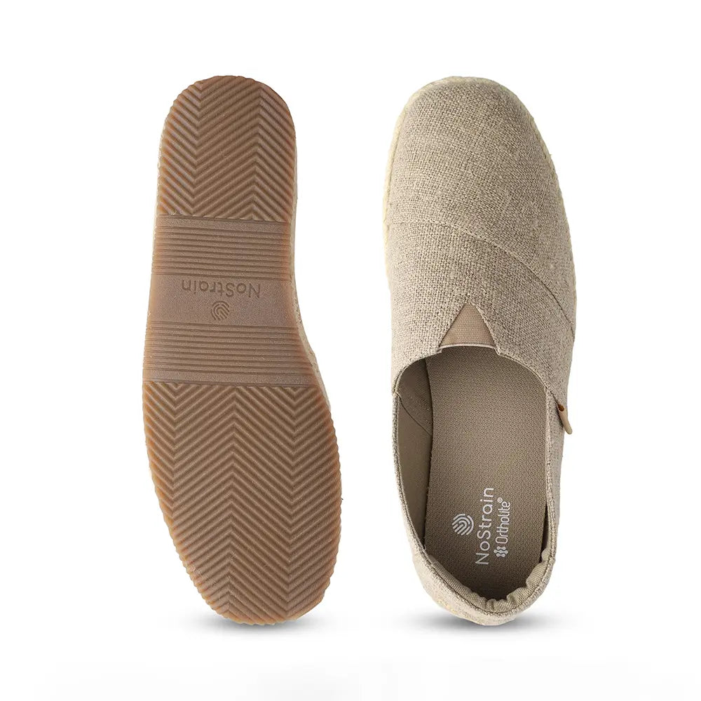 Casual Natural Beige Linen Slip-On Espadrilles for men outdoor wear