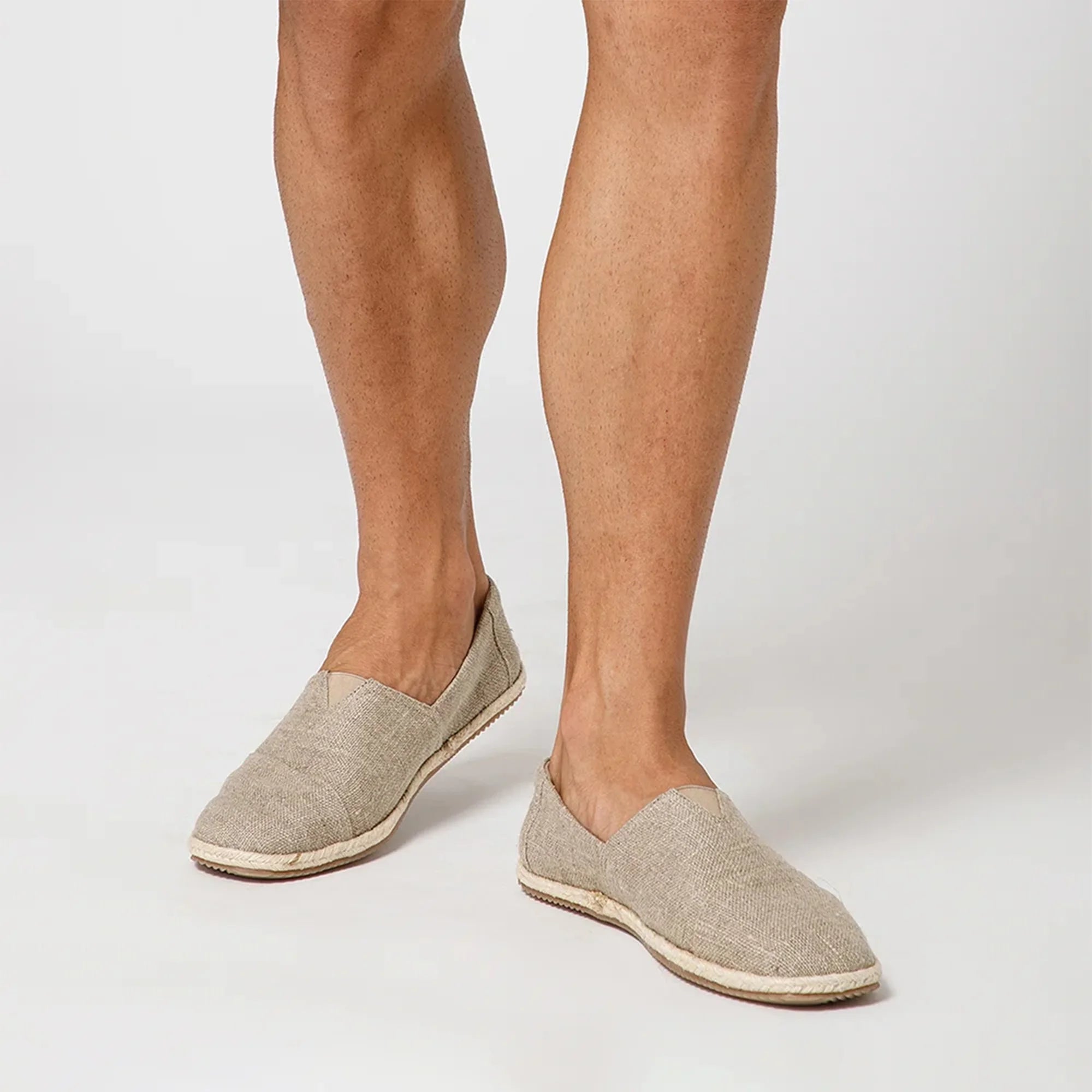 Men’s natural linen espadrilles slip-on shoes