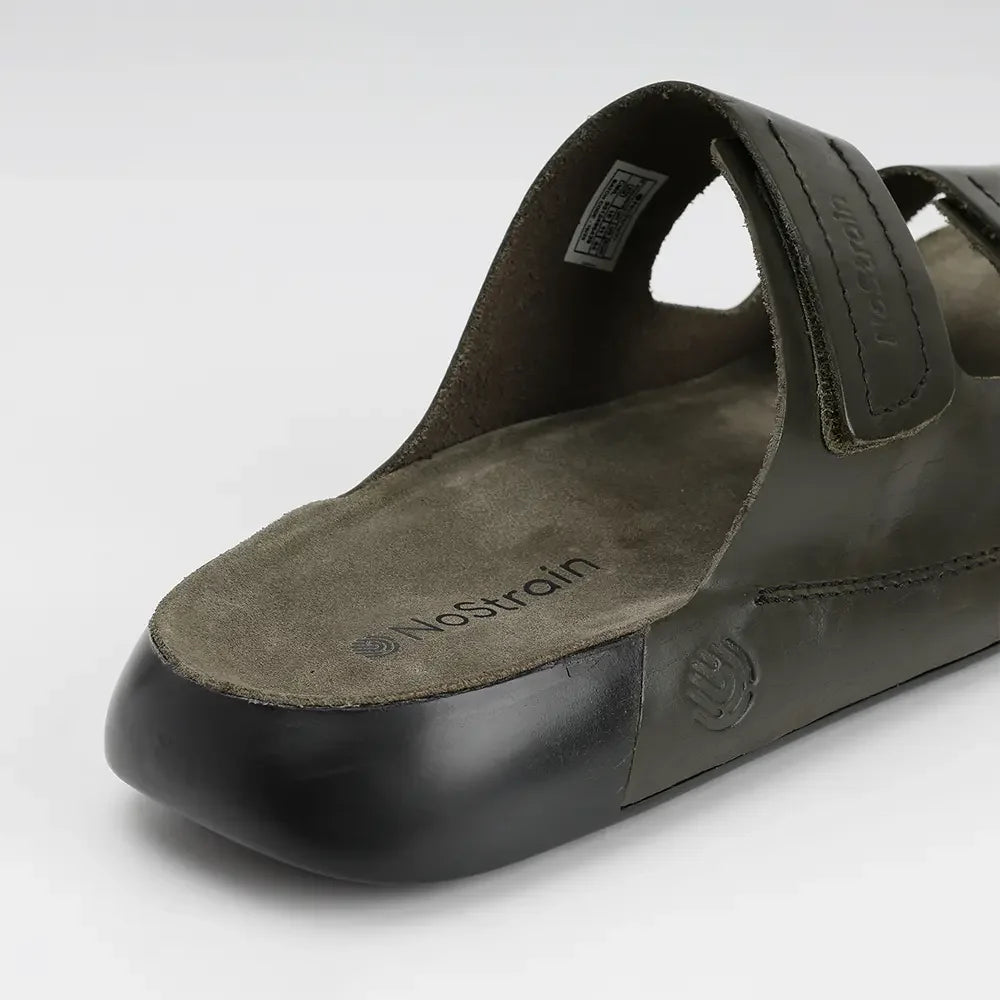 Luxury Olive green leather sandals for men 