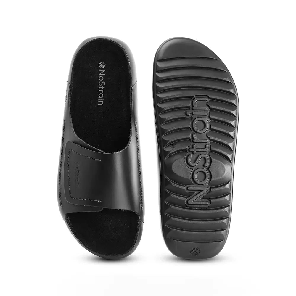 Olive green leather sandals for men