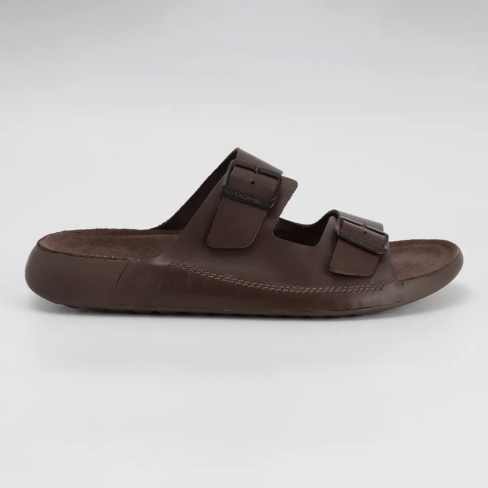 Brown leather sandals with buckles for Men - LS16