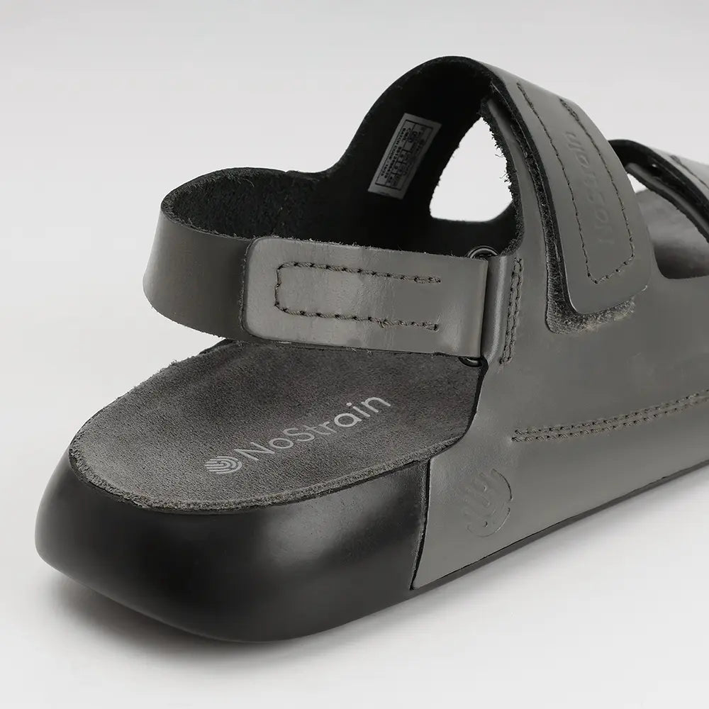 Back Strap Leather Sandals in Grey color for Men - LS20
