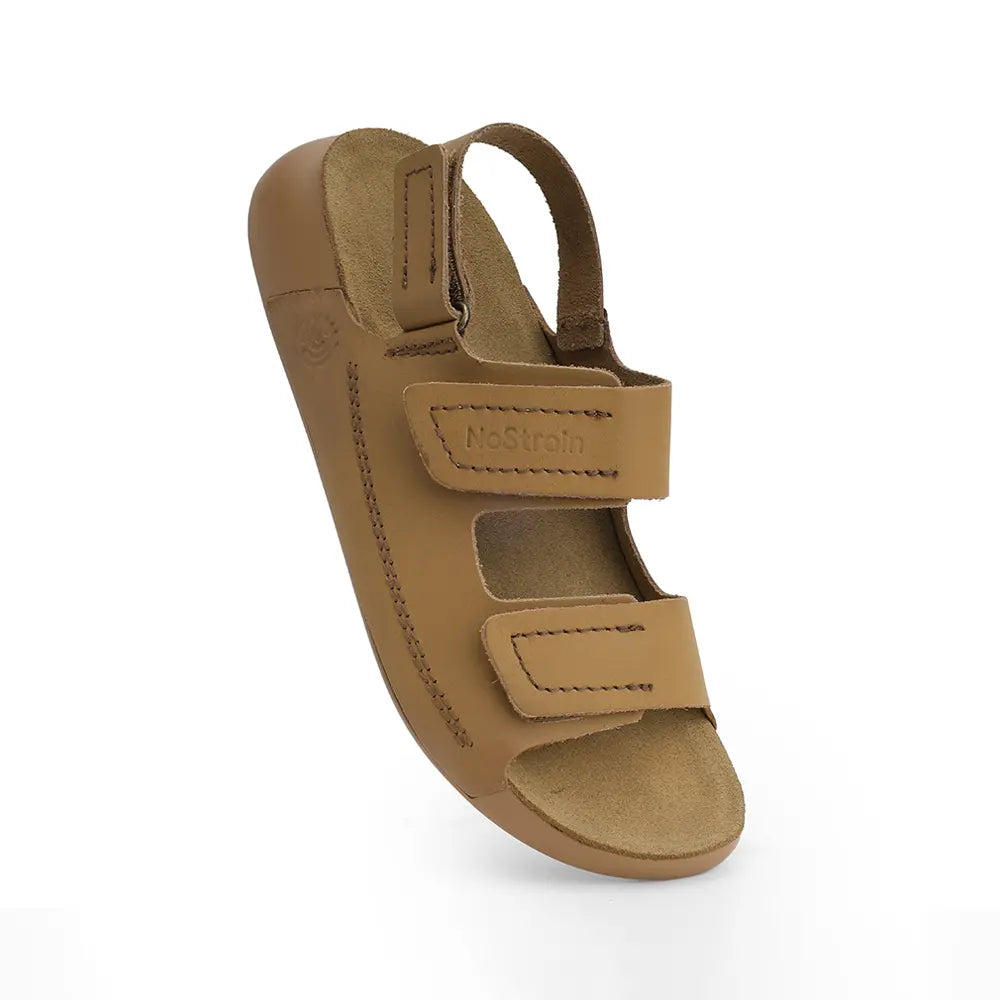 Back Strap Leather Sandals in Camel color for Men - LS21