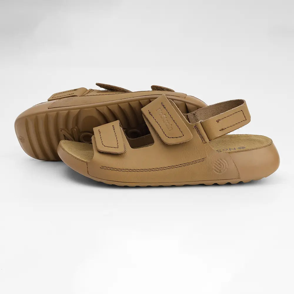 Back Strap Leather Sandals in Camel color for Men - LS21