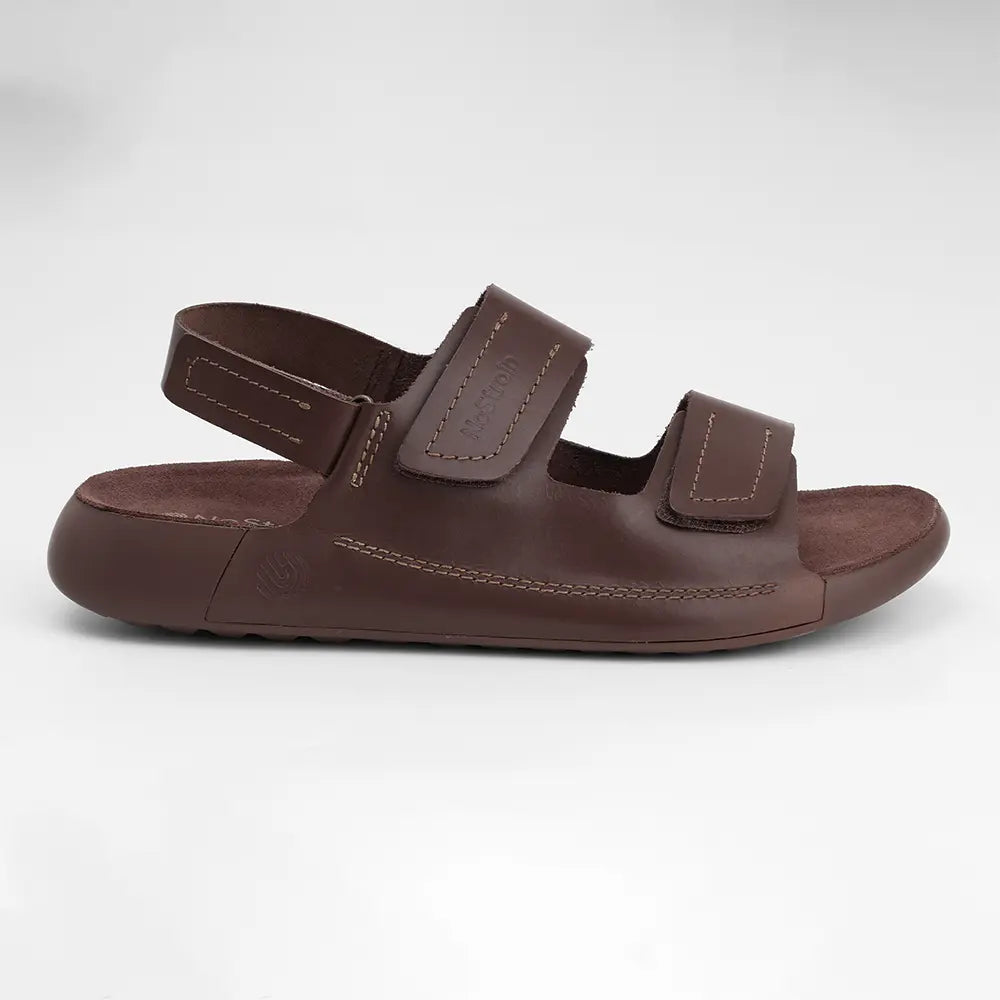 Back Strap Leather Sandals in Brown color for Men - LS22