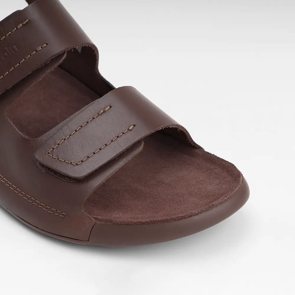 Back Strap Leather Sandals in Brown color for Men - LS22