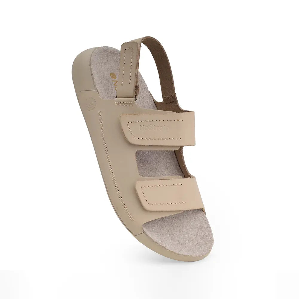 Back Strap Leather Sandals in Beige color for Men - LS24