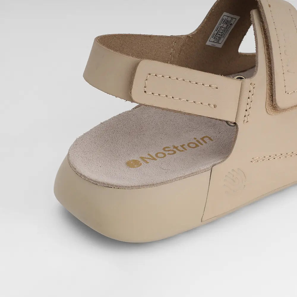 Back Strap Leather Sandals in Beige color for Men - LS24