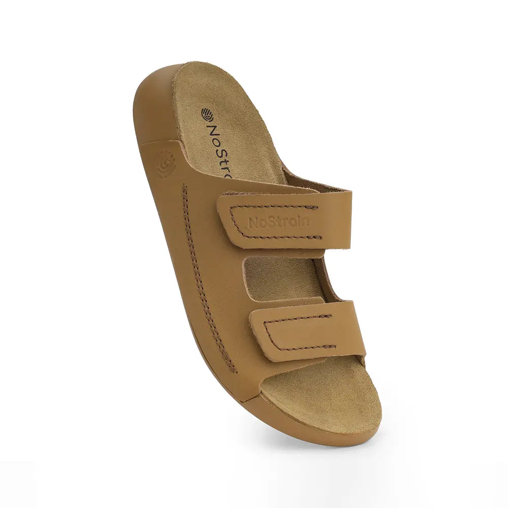 Parallel Leather Sandals for women in camel color - LS26