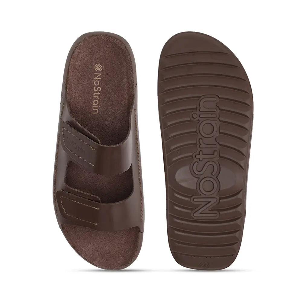 Parallel Leather Sandals for women in Brown - LS27