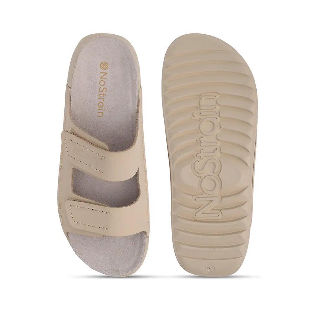 Parallel Leather Sandals for women in Beige - LS28