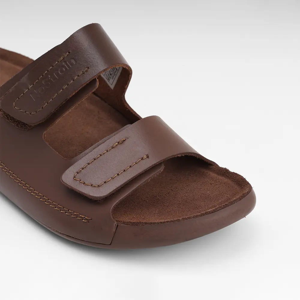 Parallel Leather Sandals for men in Cookie Brown - LS04