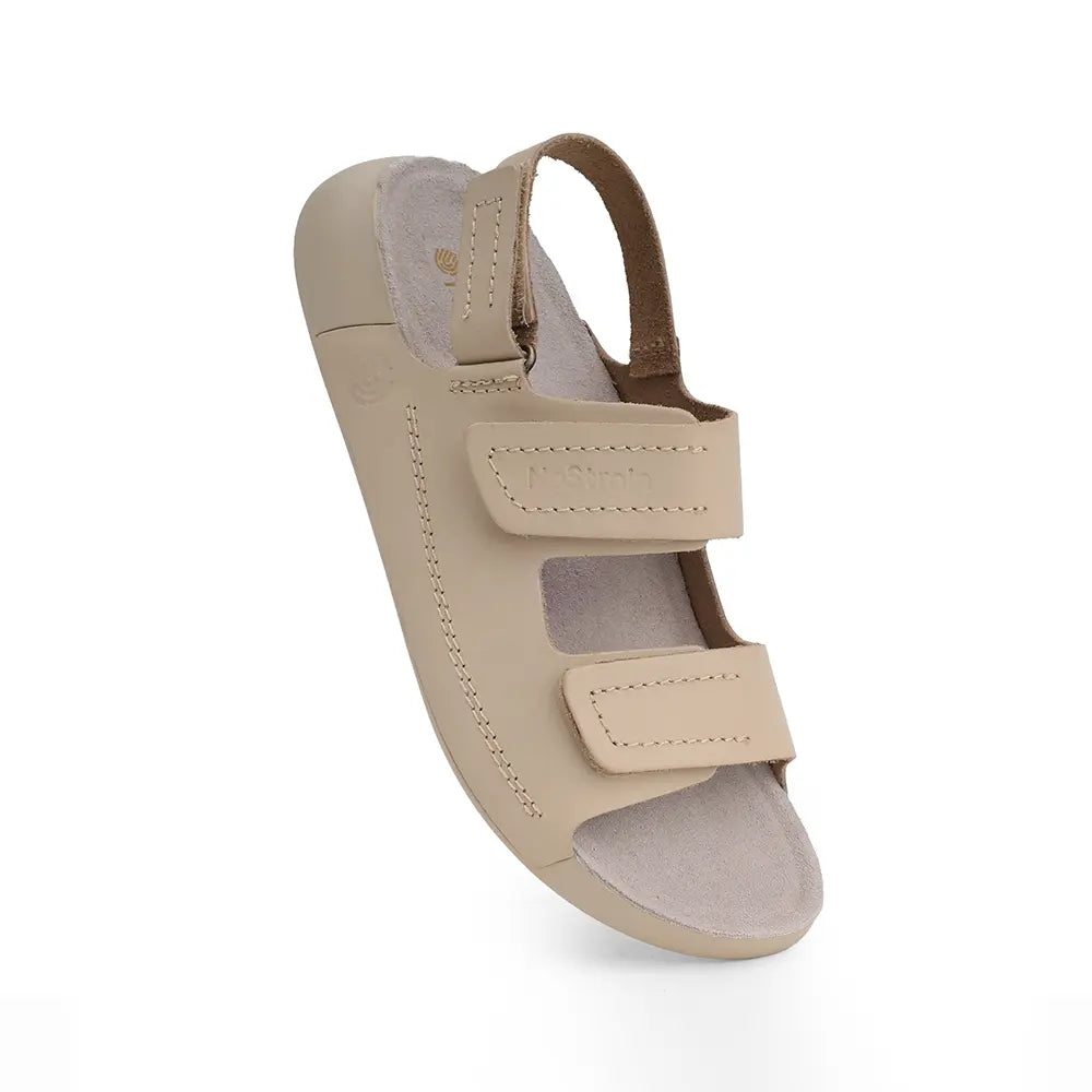 Elegant beige back strap sandals for women by NoStrain designed for style and long-lasting comfort.