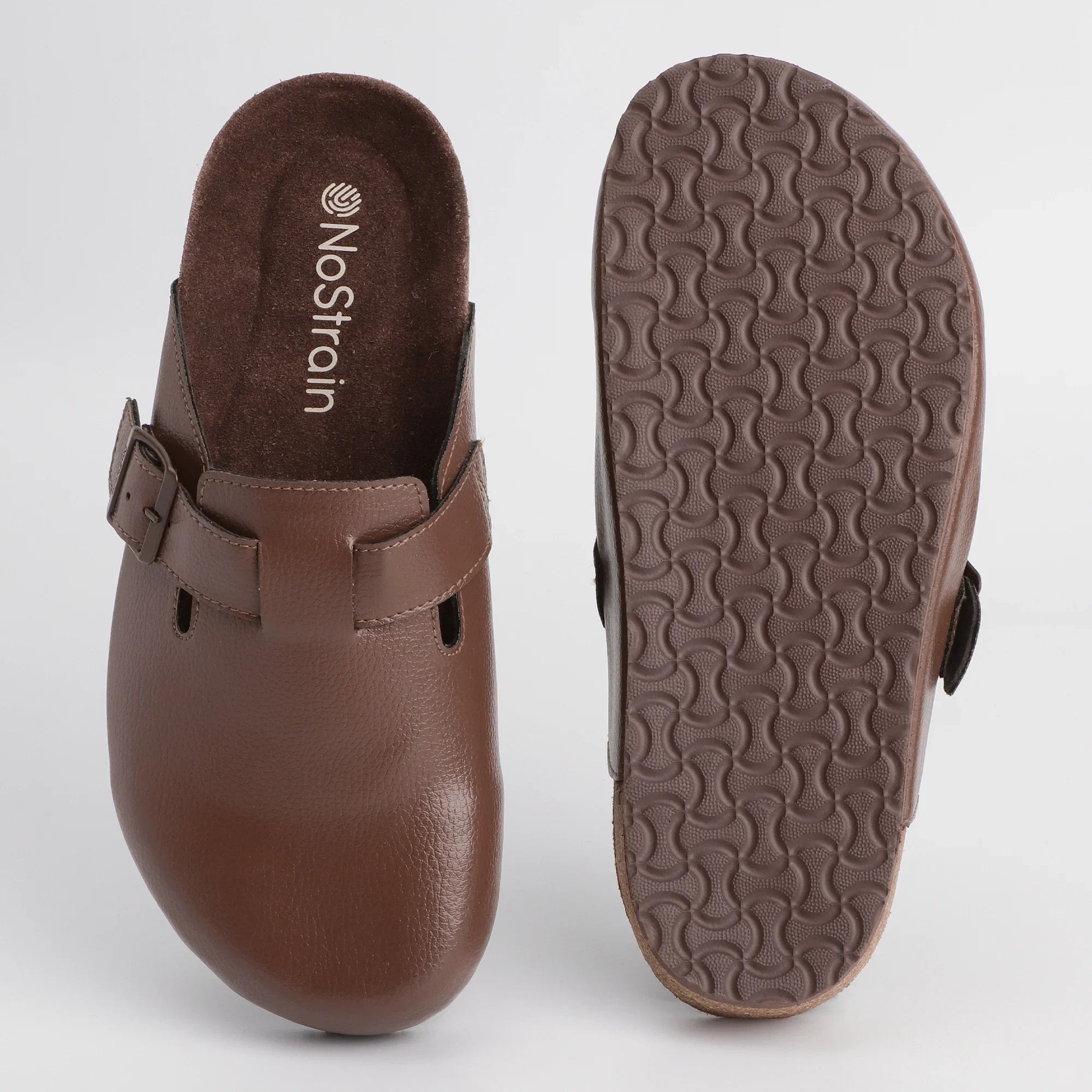 Brown mule sandals for men