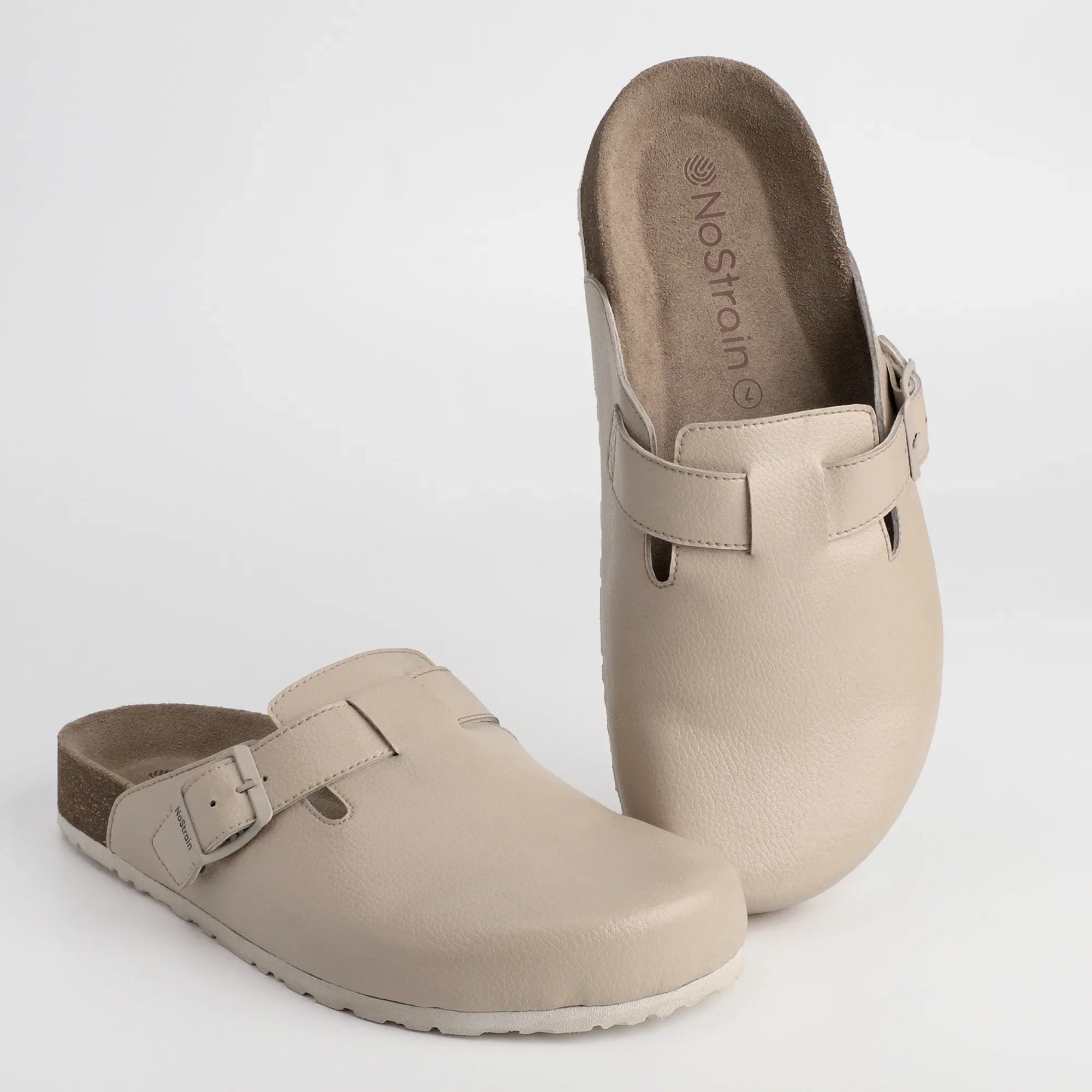 Beige Mule sandals for Senior citizen 