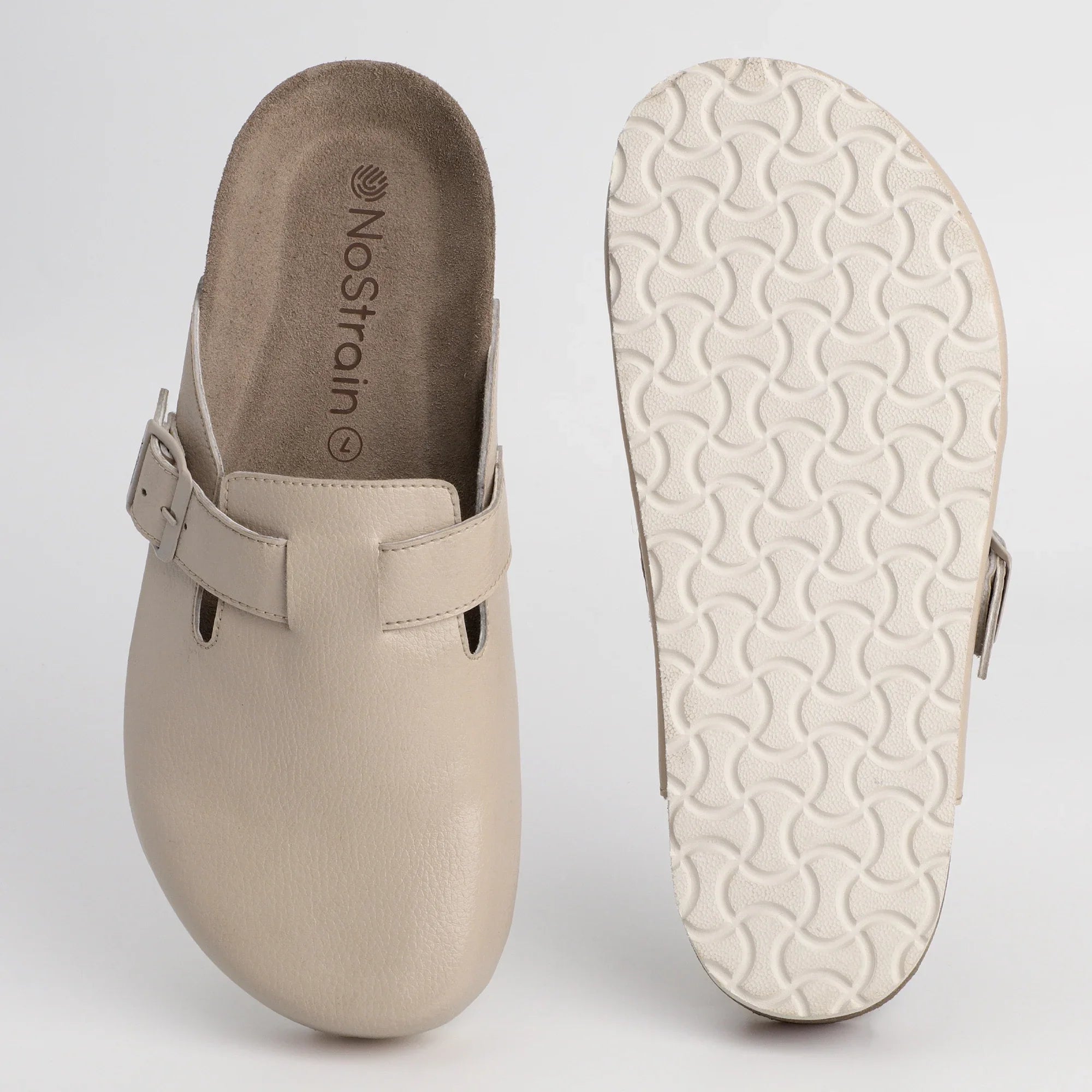 Beige mule sandals for men