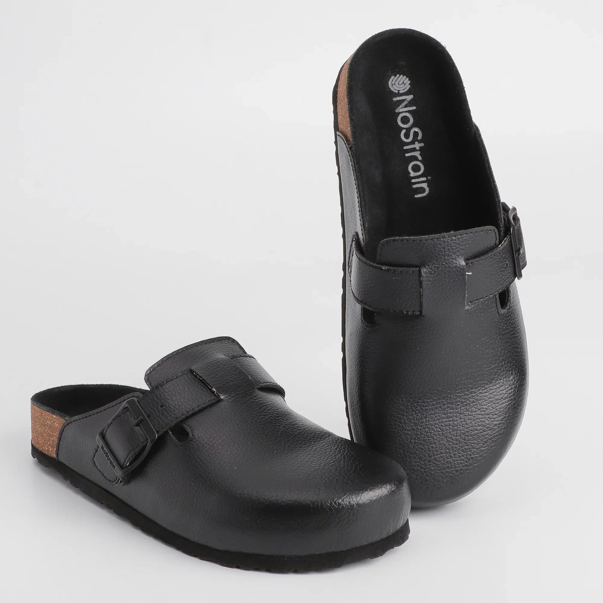 Black Mule leather sandals for girls