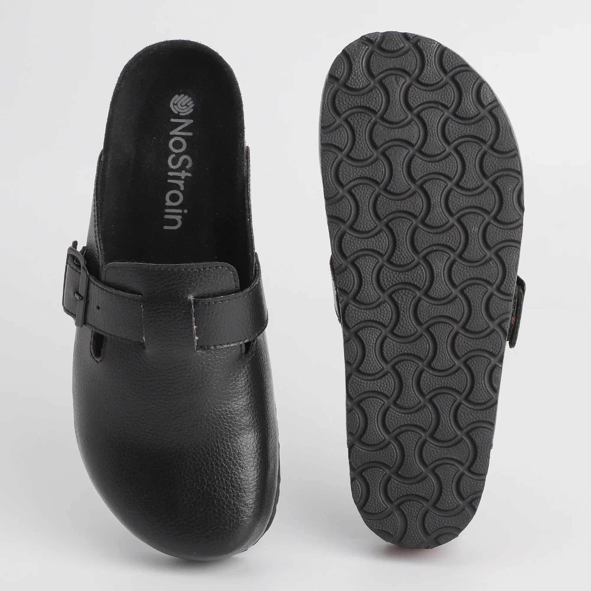 Comfortable black mule shoes for ladies with EVA outsole