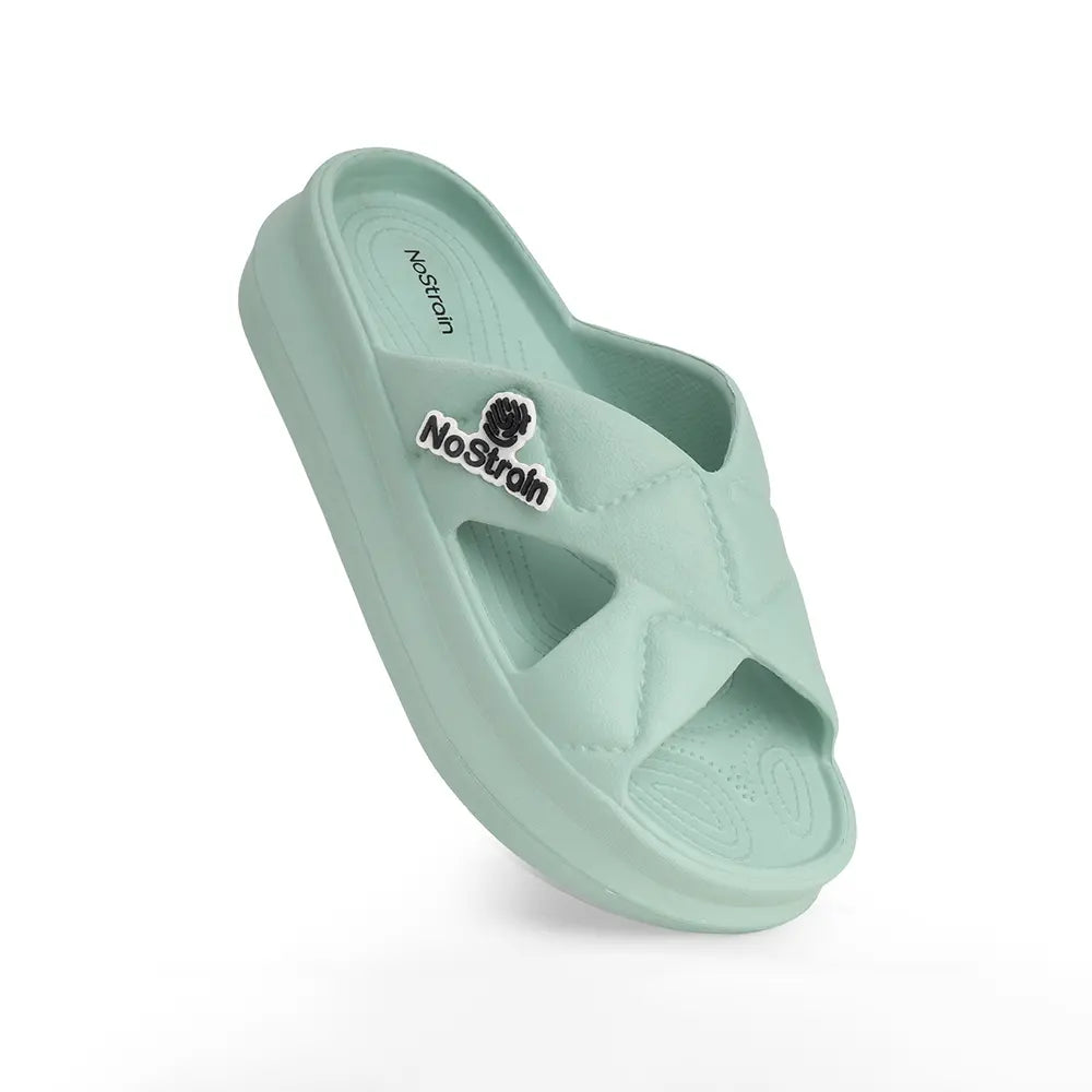 NoStrain high-quality lightweight sandals for women with a stylish cross strap design.