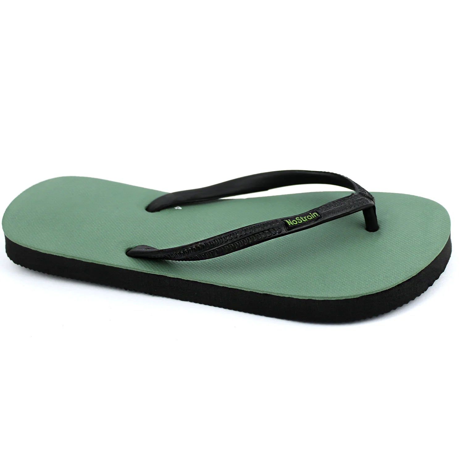Olive Green Black Flip Flops Women