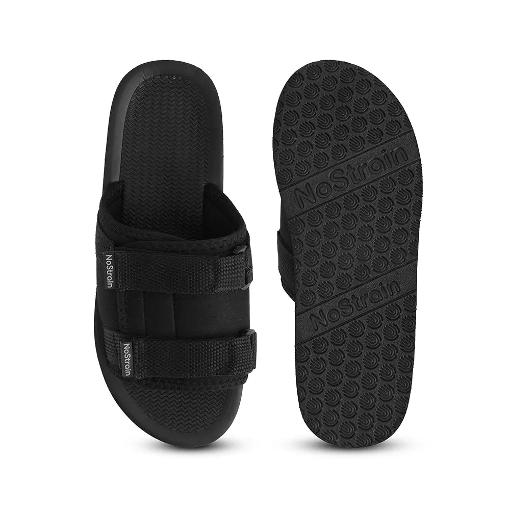 NoStrain daily wear sandals with extra heel support and cushioned triple-density soles.