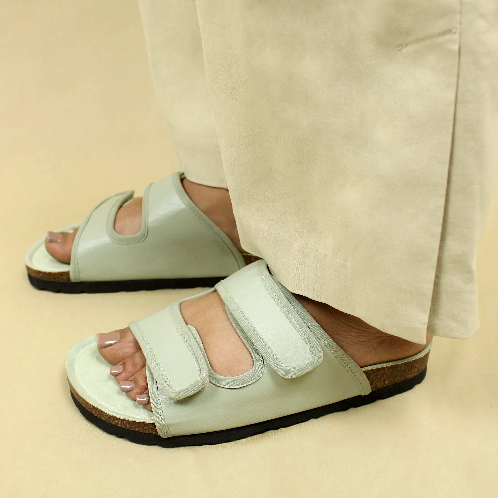 Parallel Subtle Sage Cork Sandals (Women)