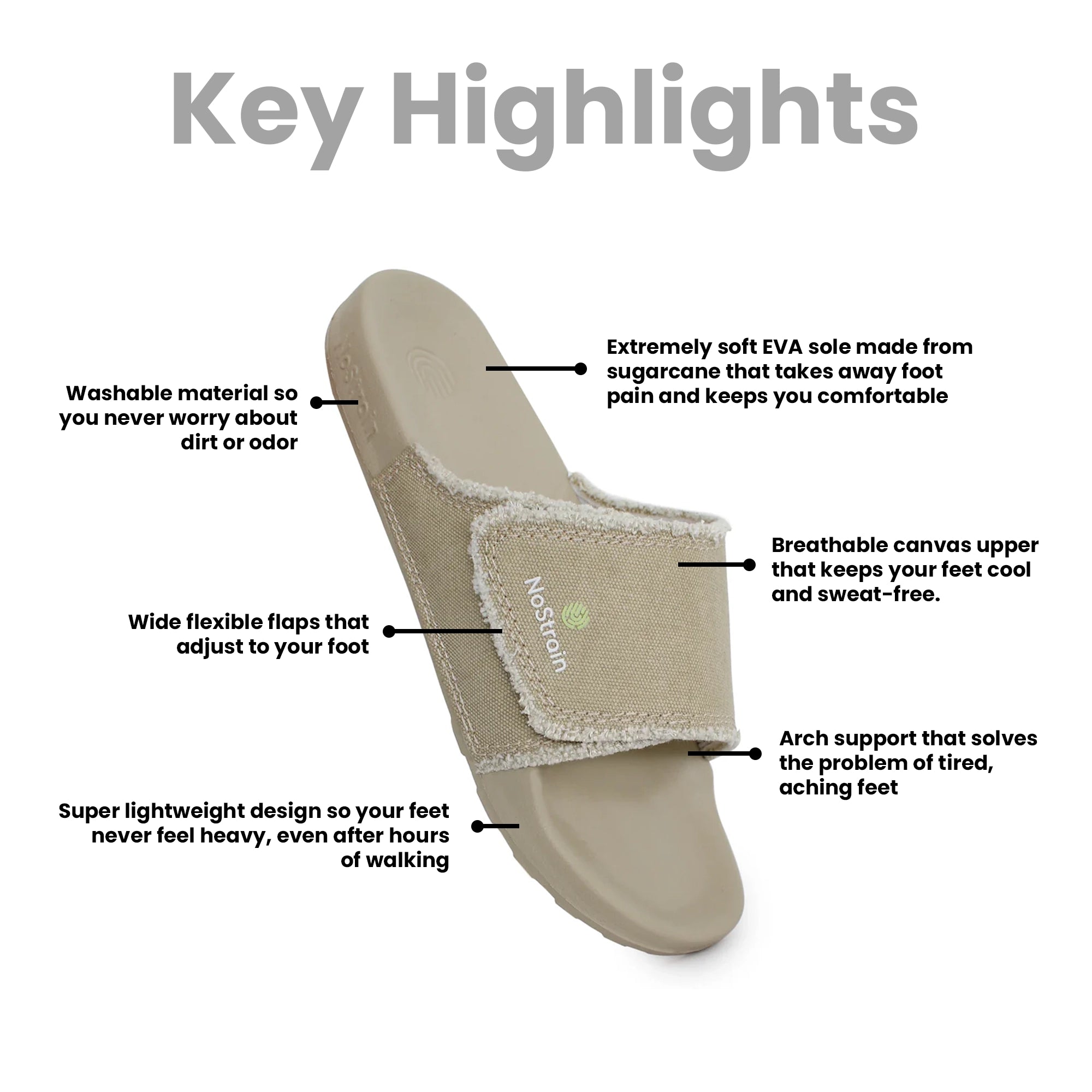 Men beige sugar sliders with rough edges
