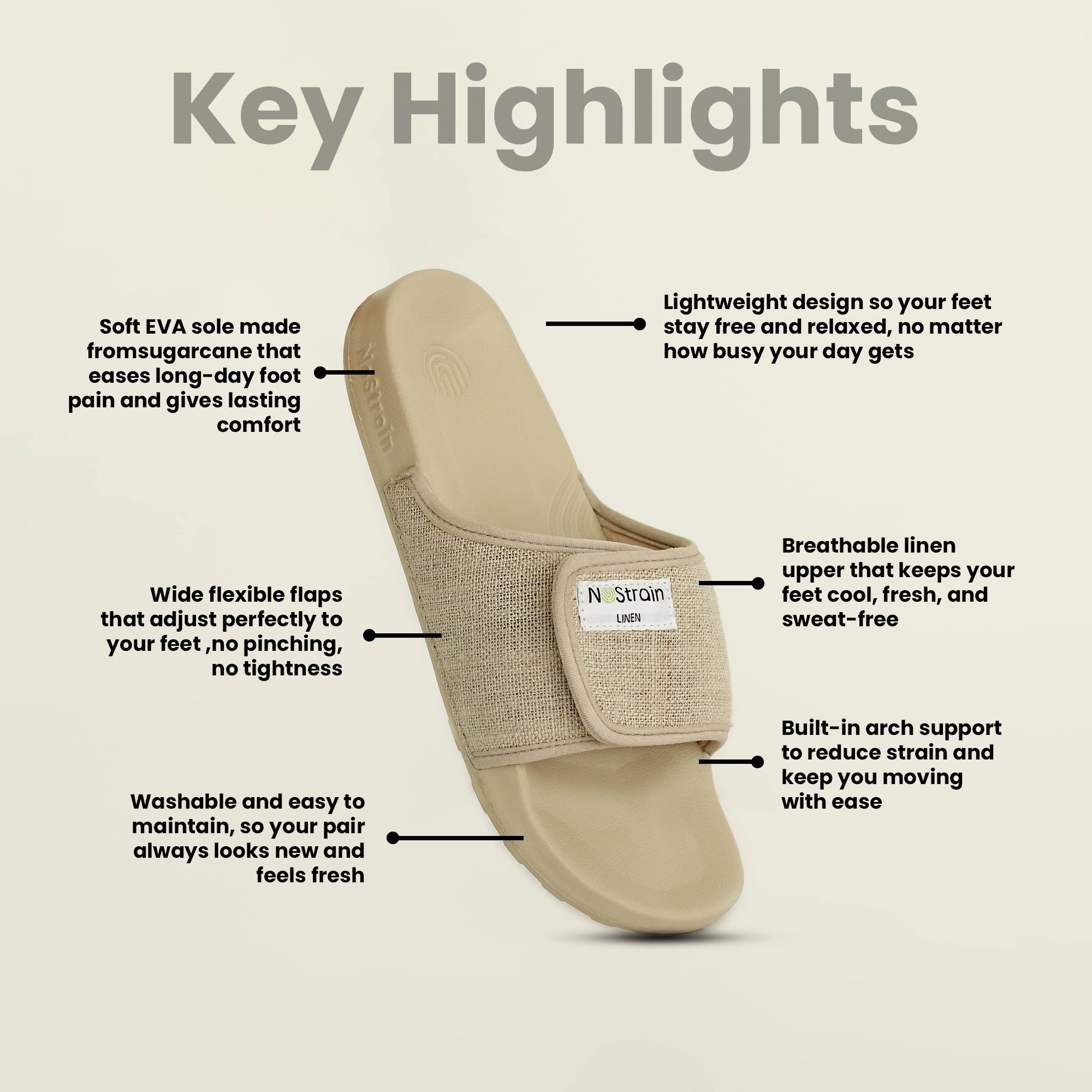 Informational image about women’s sugar sliders, pointing out their ergonomic shape and chic yet functional design.