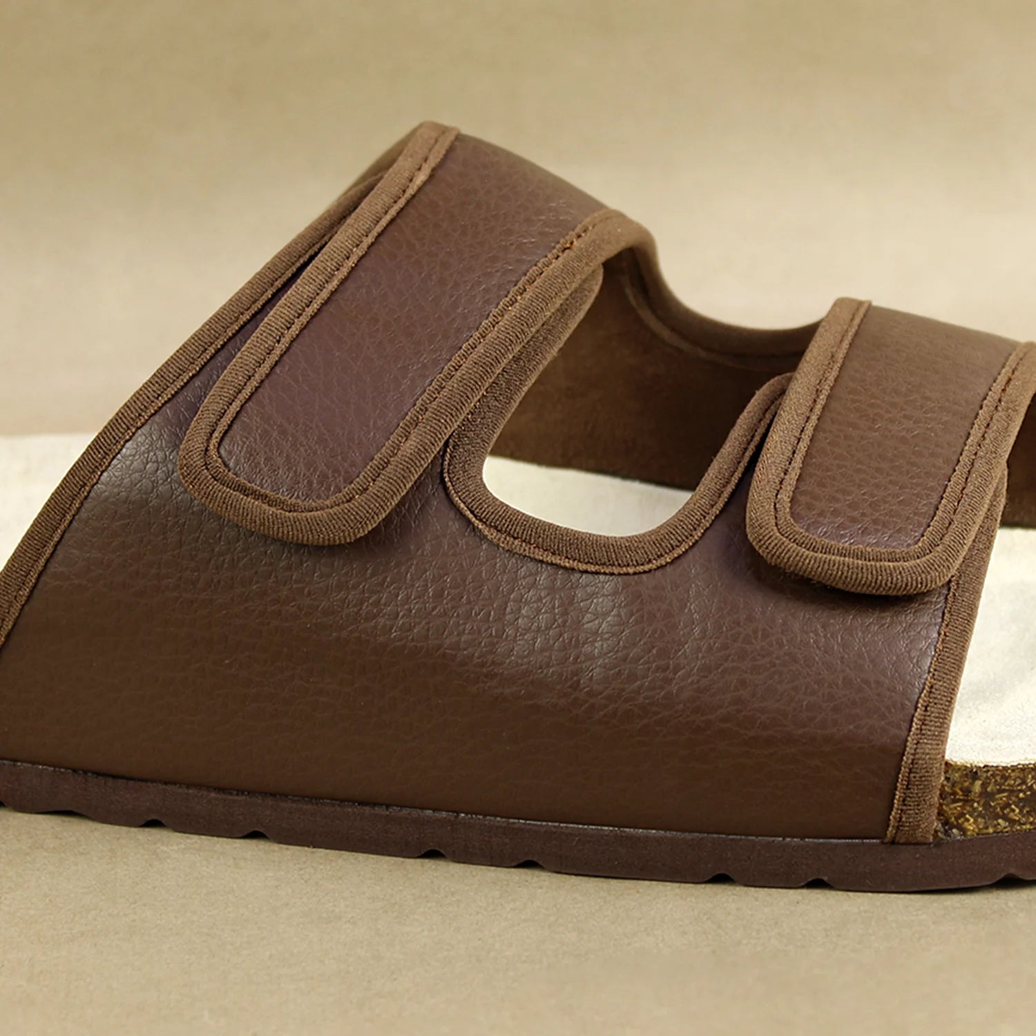 Men's Sandals in Cookie Brown: Comfortable and Adjustable Cork Footwear