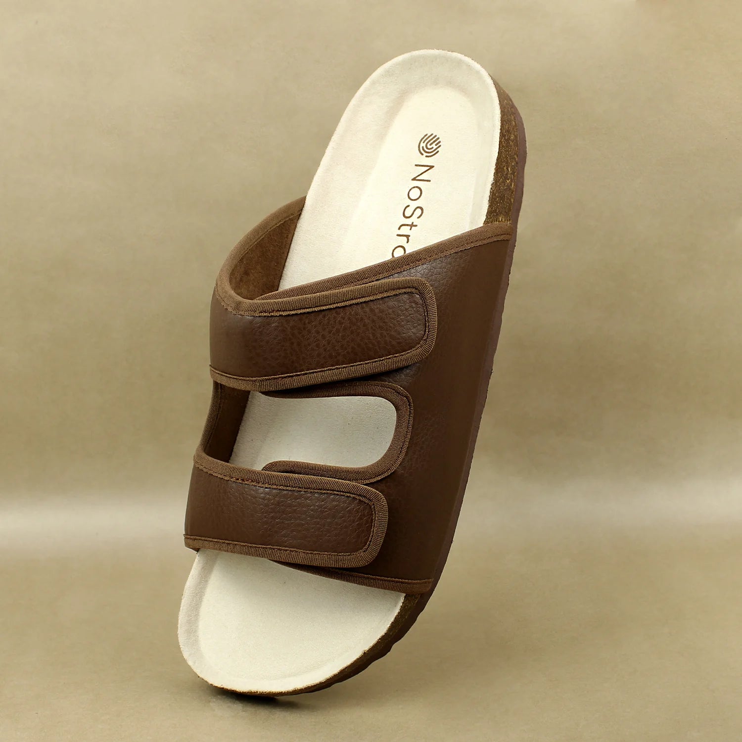 Flat Brown Sandals for Men: Cork Footwear with cork sole