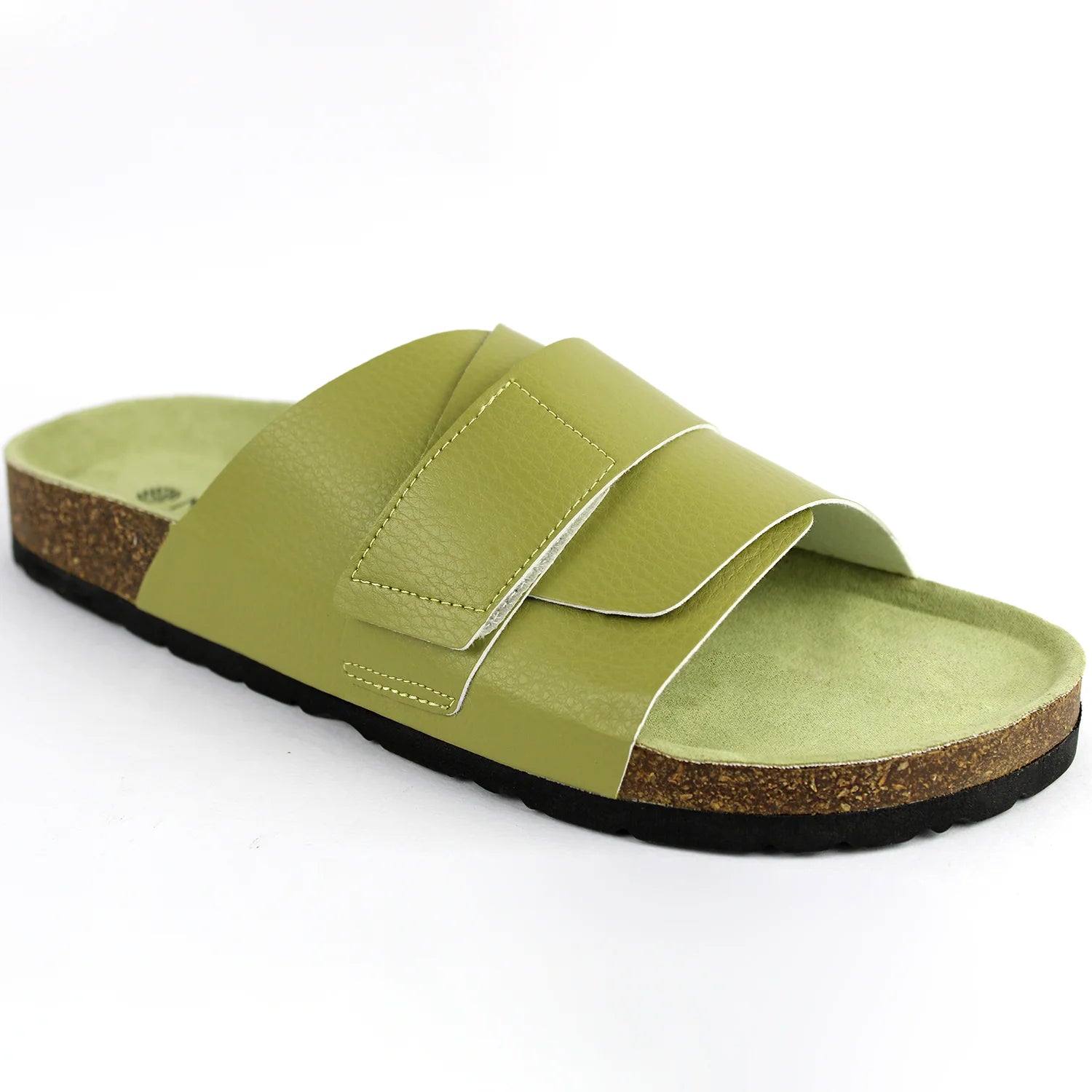 Double Layered Lively Olive Cork Sandals Men