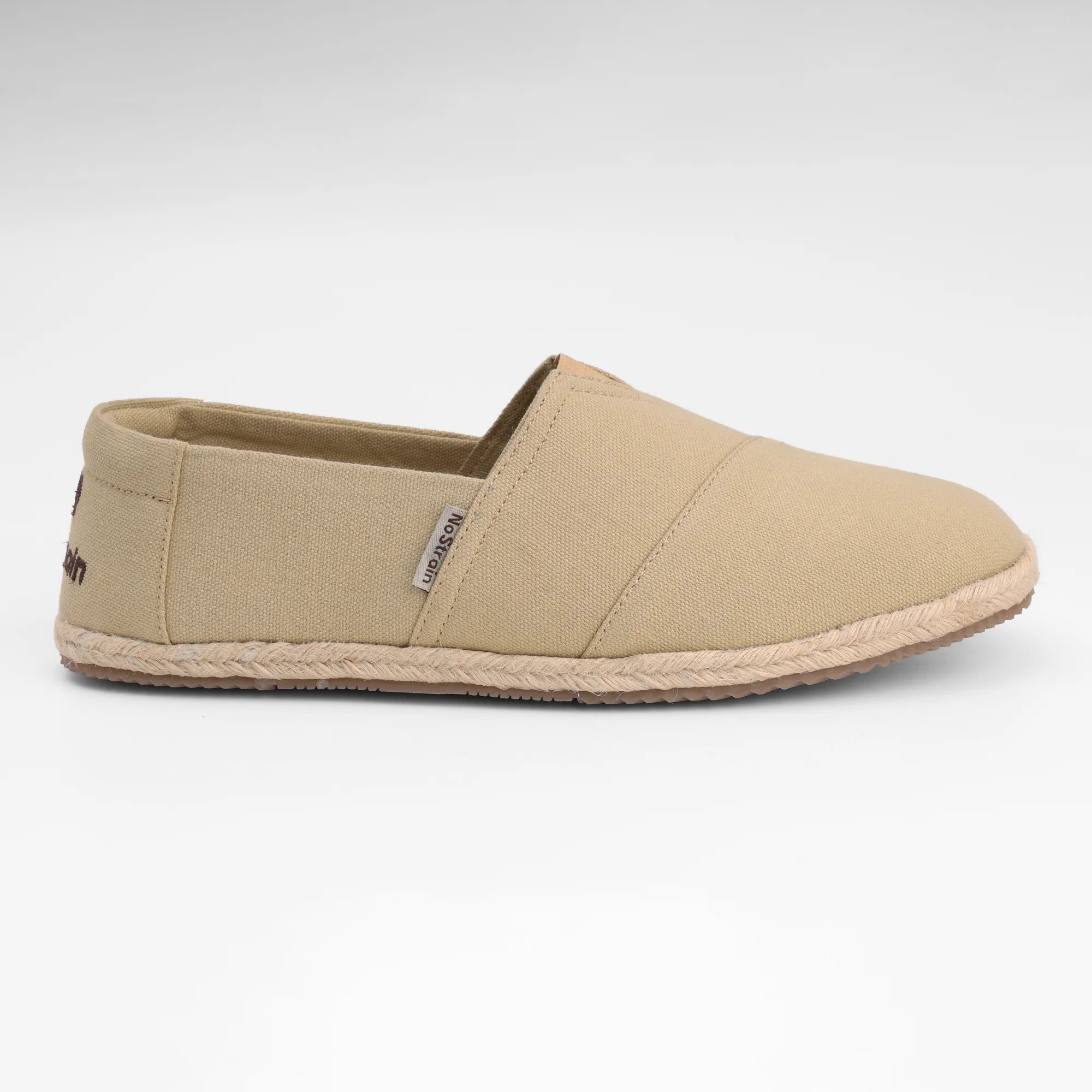 NoStrain ISI marked quality footwear for men featuring a classic beige canvas look and slip-resistant grip.