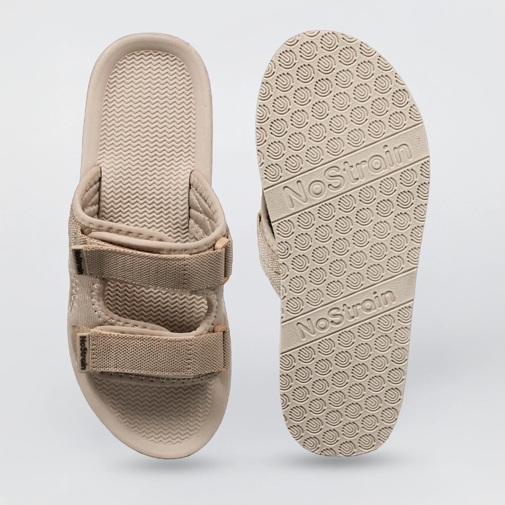 Beige platform sandals for men