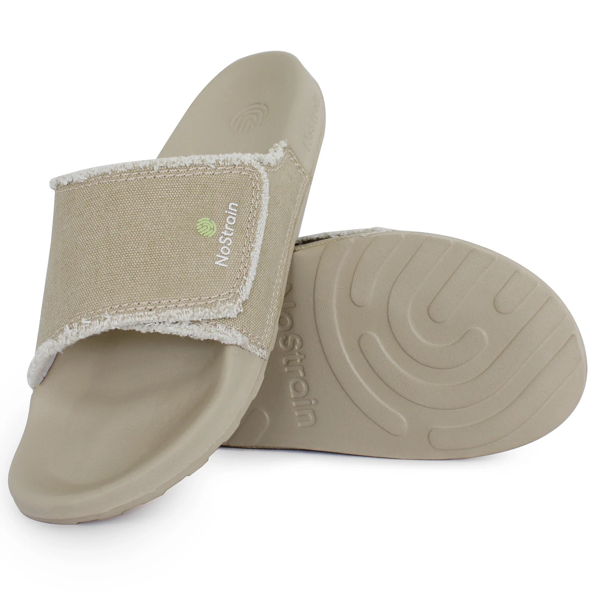 Sandy beige canvas Sugar Sliders for men with a touch of roughness, perfect for summer adventures.