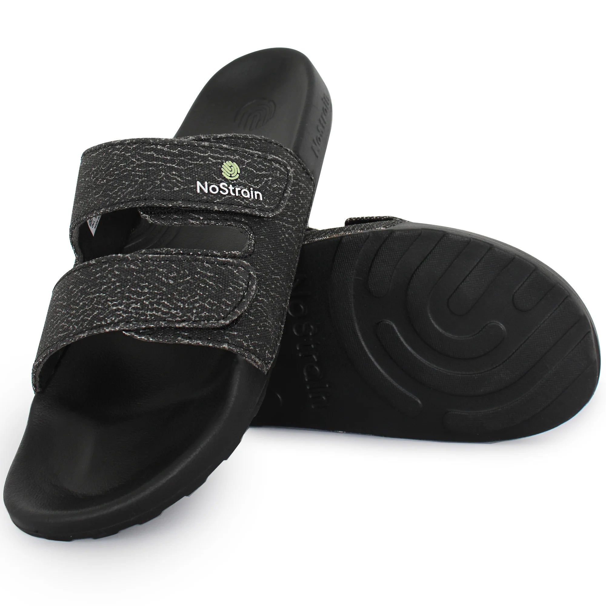 Men's black Sugar Sliders with a wave print.